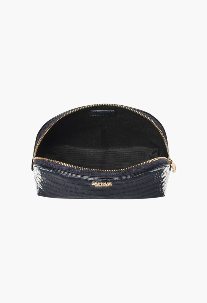 Classic Faux Croc-Embossed Make-Up Case