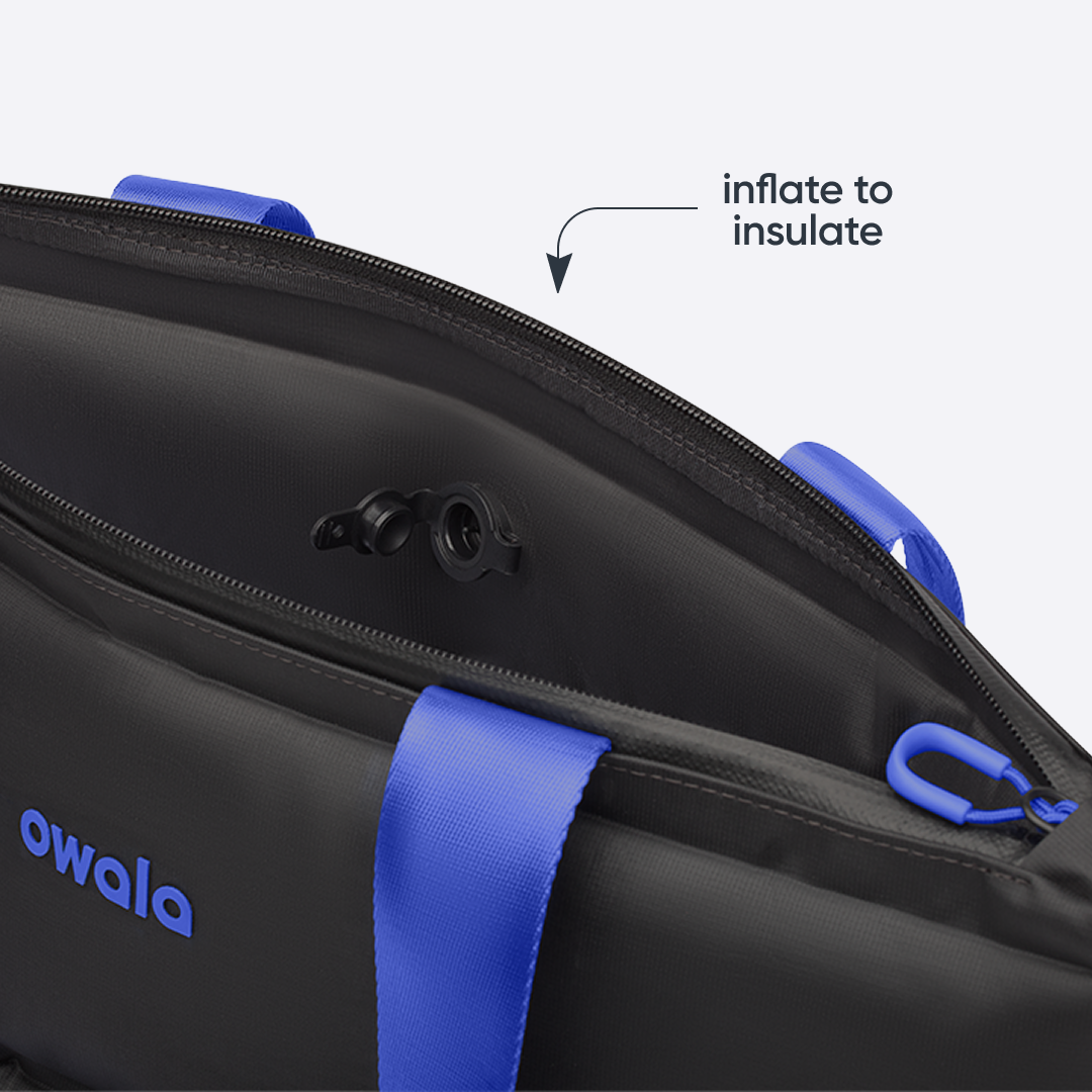 Inflatable insulation. Packs flat