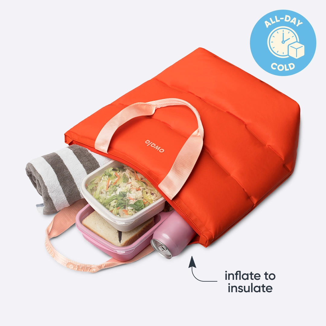 Inflatable insulation. Packs flat