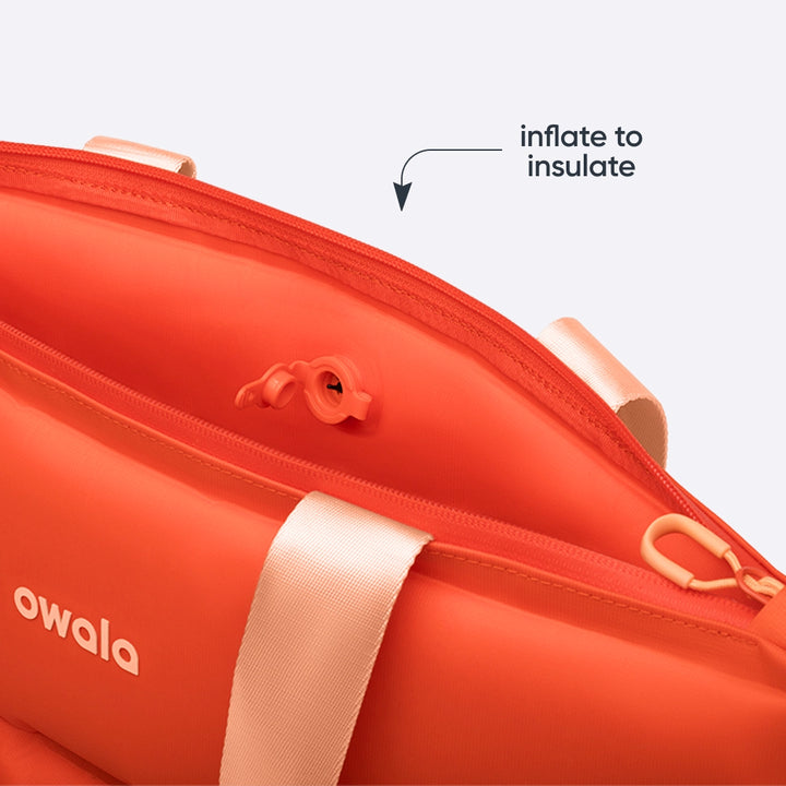 Inflatable insulation. Packs flat