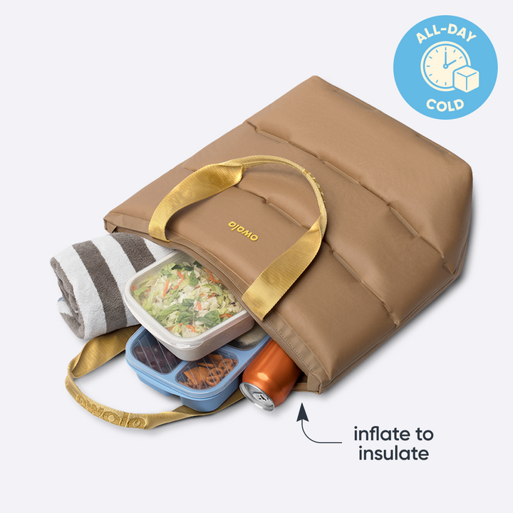 Inflatable insulation. Packs flat