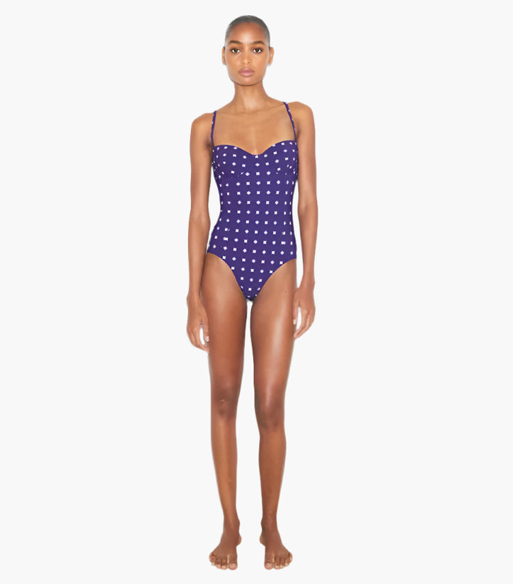 Ballpoint Ink Nothing Ditsy - Balconette Swimsuit - GLAM MODA