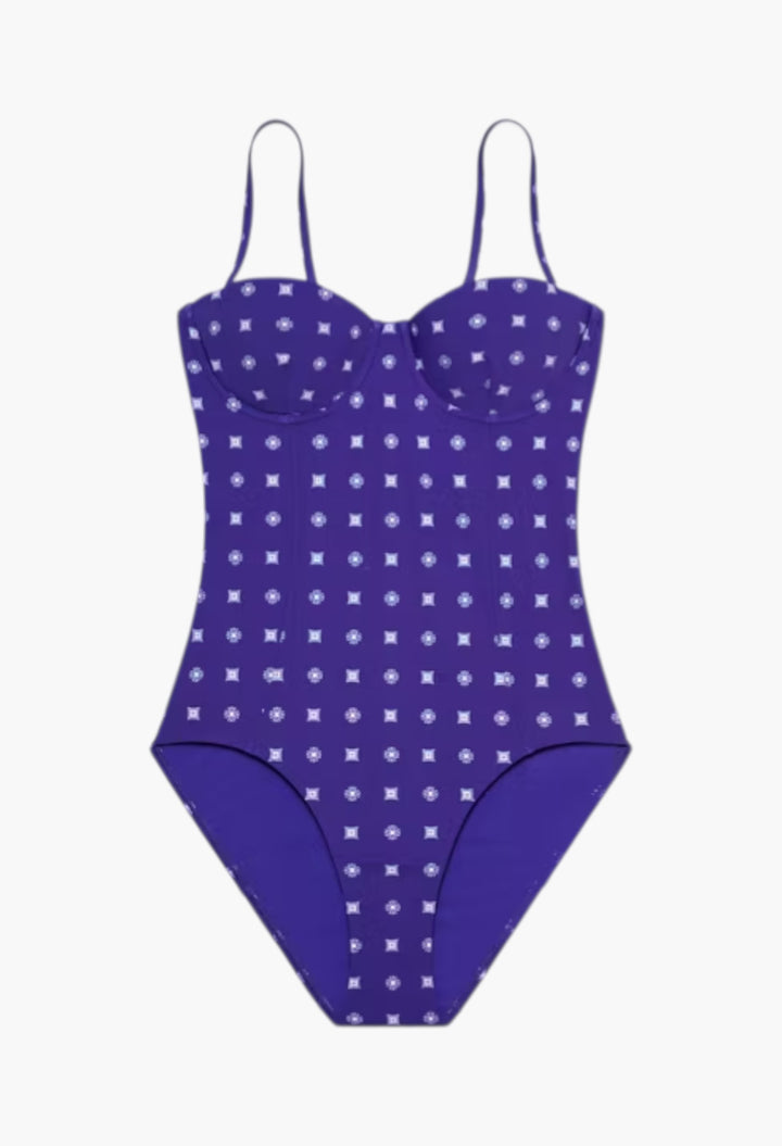 Ballpoint Ink Nothing Ditsy - Balconette Swimsuit - GLAM MODA