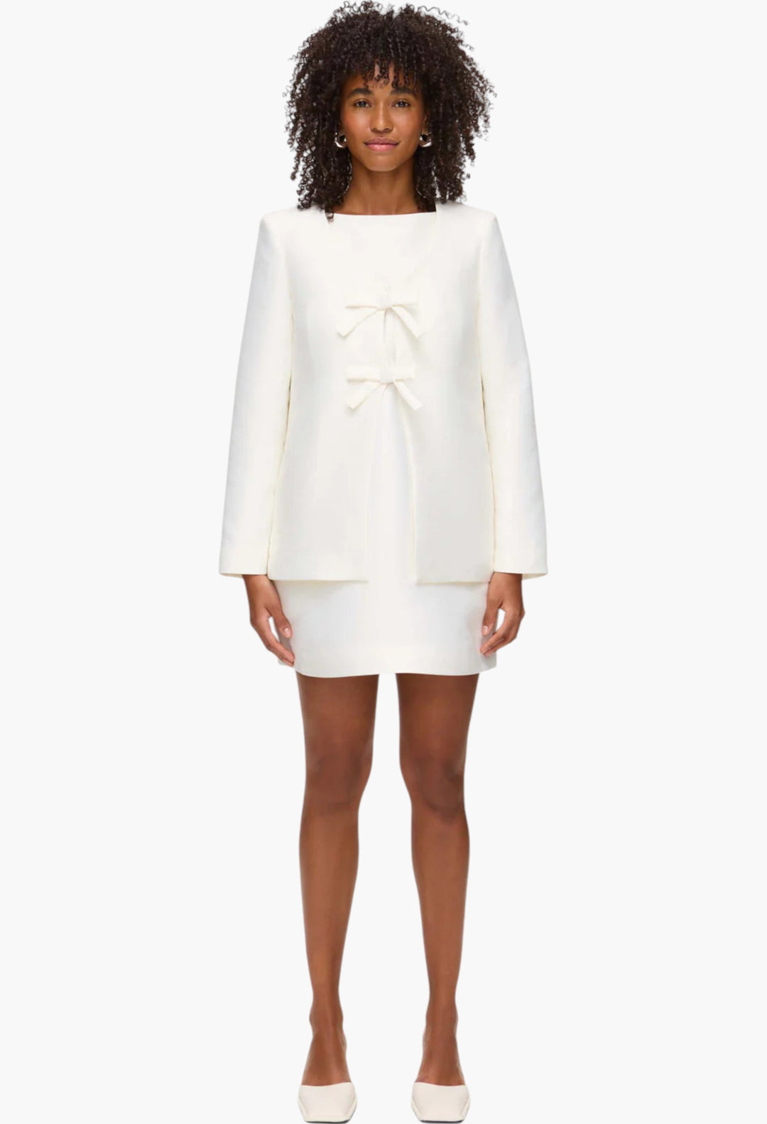 Beau Bow Satin Blazer - GLAM MODA