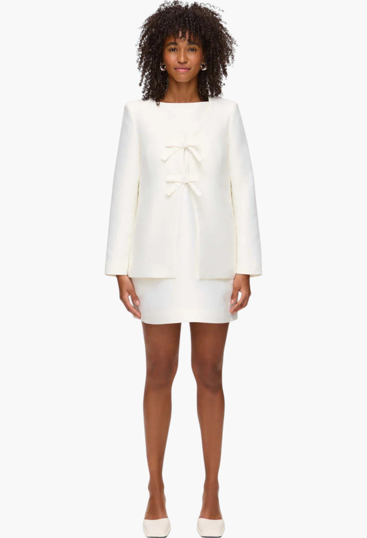 Beau Bow Satin Blazer - GLAM MODA