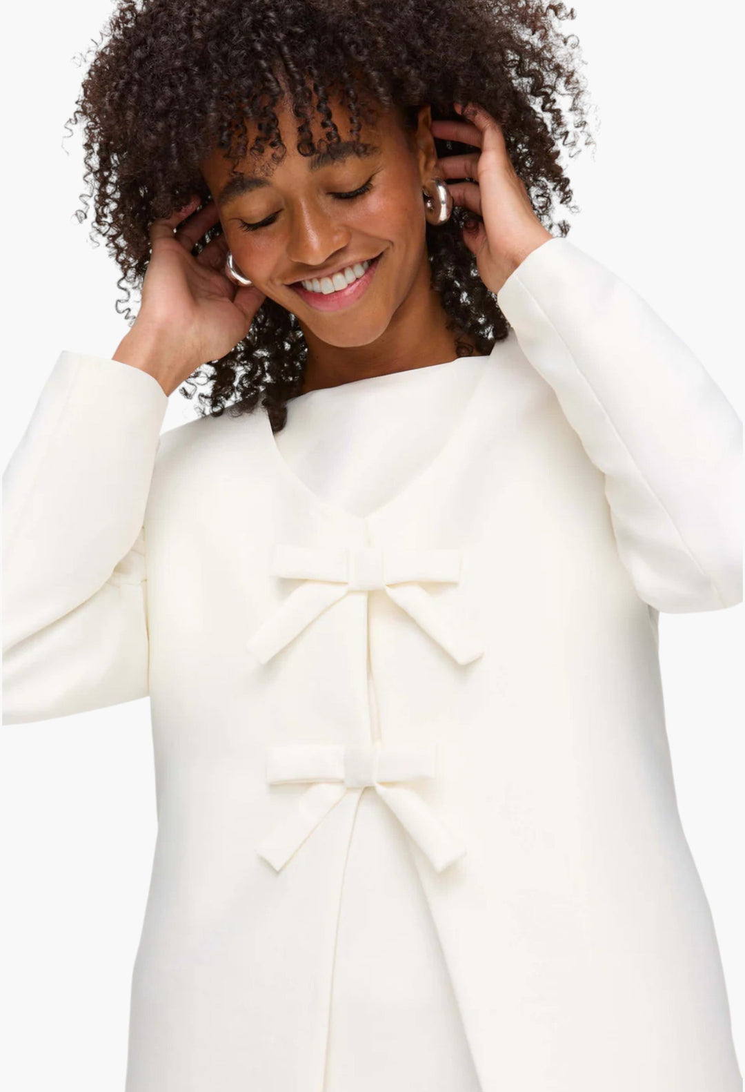 Beau Bow Satin Blazer - GLAM MODA