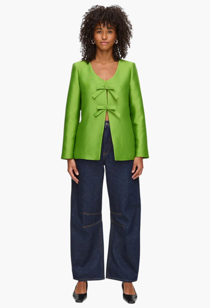 Beau Bow Satin Blazer - GLAM MODA