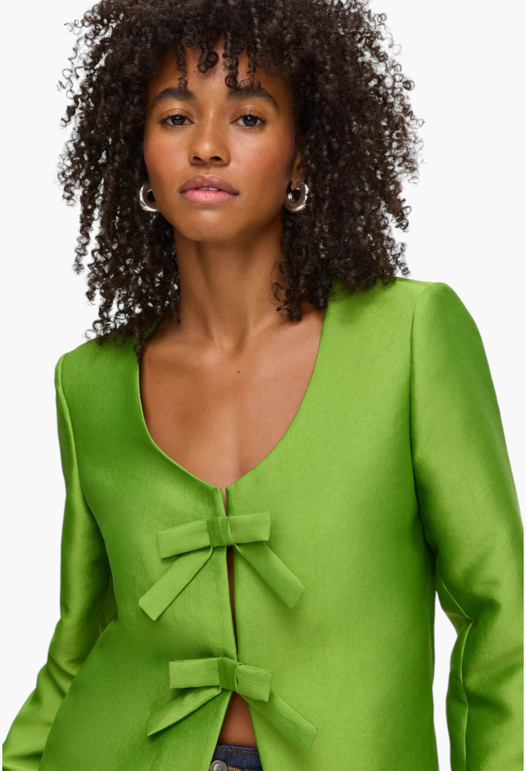 Beau Bow Satin Blazer - GLAM MODA