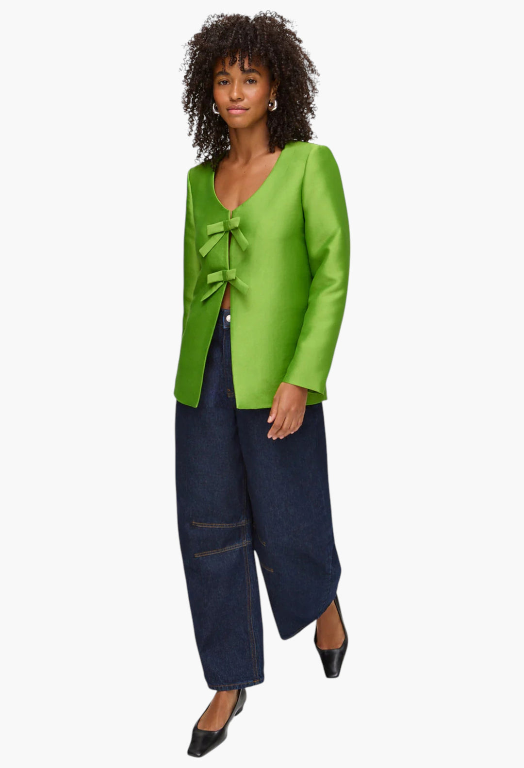 Beau Bow Satin Blazer - GLAM MODA