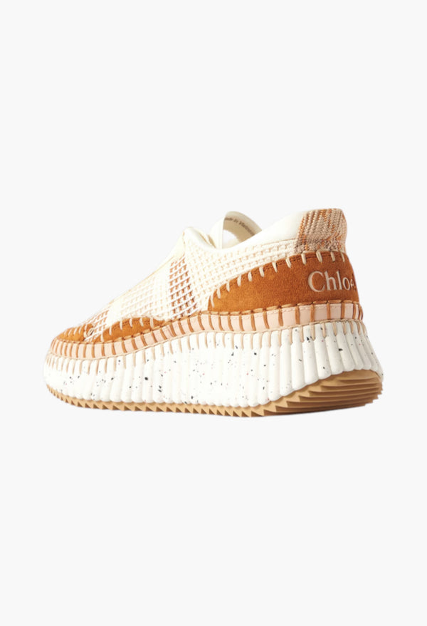 Beige - Nama Embroidered Suede And Recycled-Mesh Sneakers