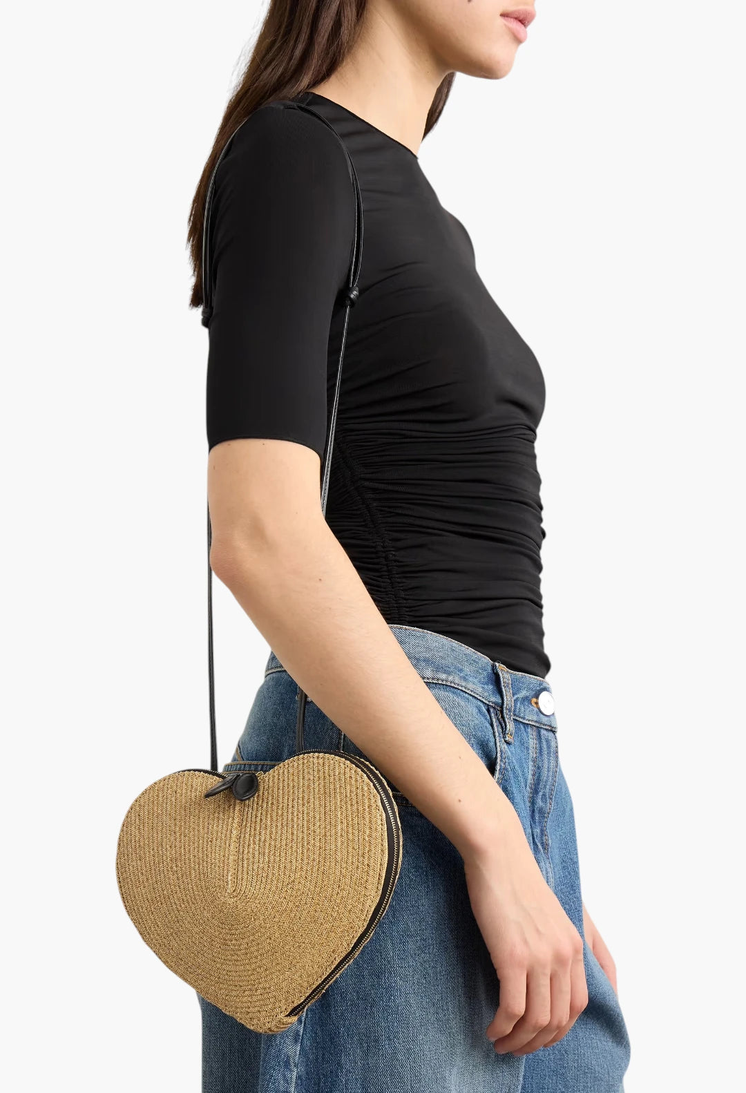 Le Coeur suede and leather shoulder bag