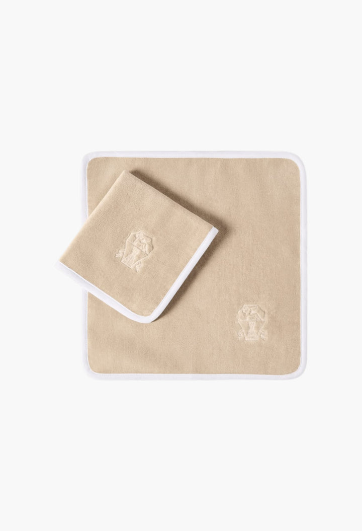 2-Piece Cotton Terrycloth Hand Towel Set With Embroidery - GLAM MODA