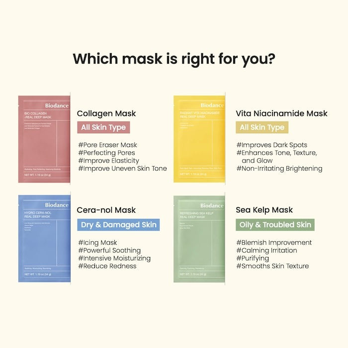 Bio Collagen Real Deep Mask for Pore Minimizing & Firming Care - GLAM MODA