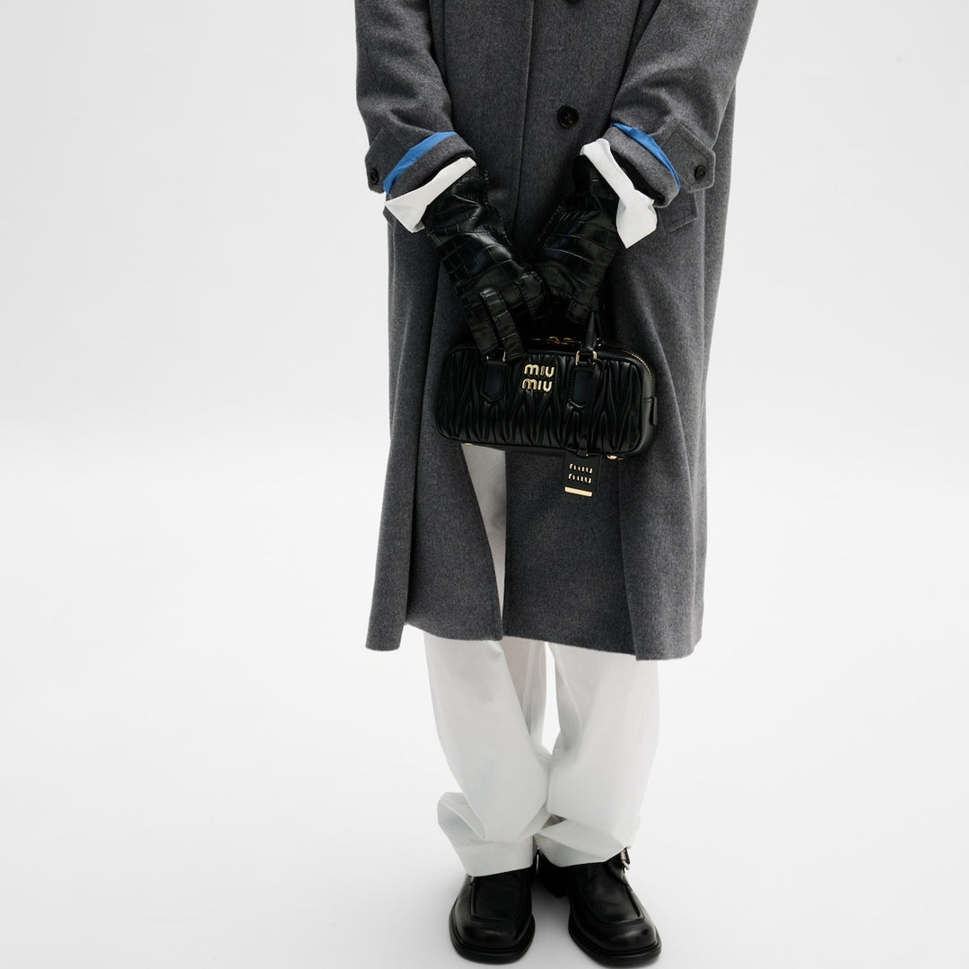 Black - Arcadie Matelassé Nappa Leather Bag - GLAM MODA