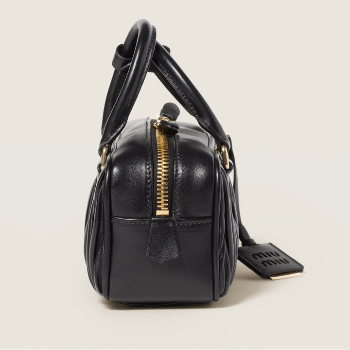 Black - Arcadie Matelassé Nappa Leather Bag - GLAM MODA