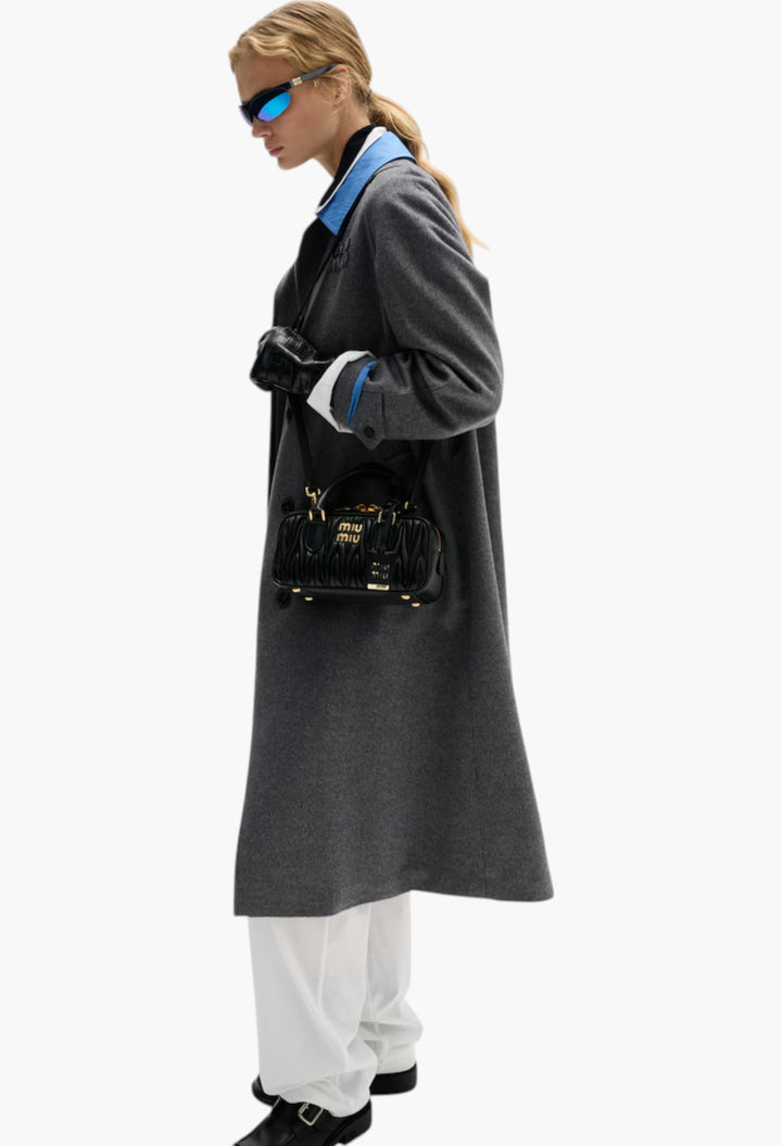 Black - Arcadie Matelassé Nappa Leather Bag - GLAM MODA