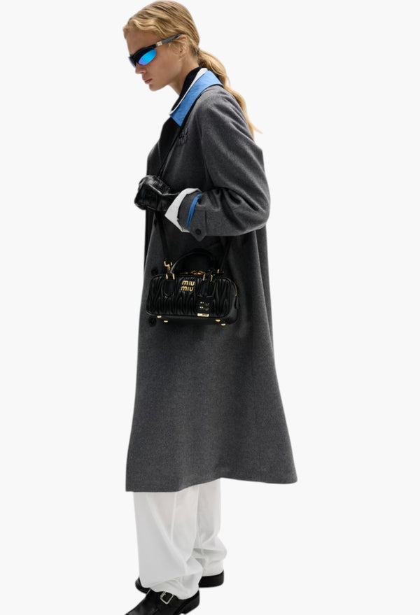 Black - Arcadie Matelassé Nappa Leather Bag