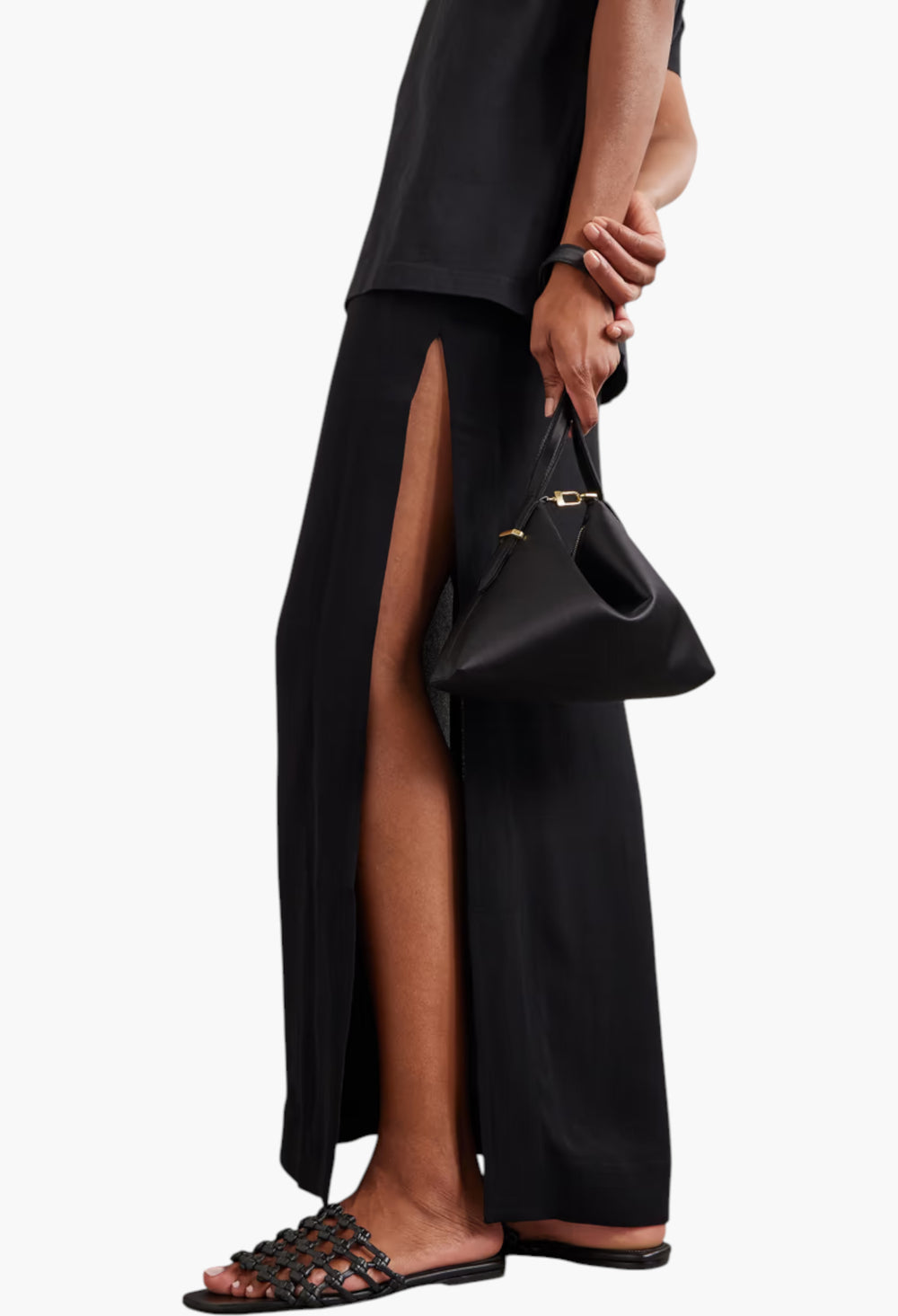 Black – Bevel Satin Clutch Toteme Bag - GLAM MODA