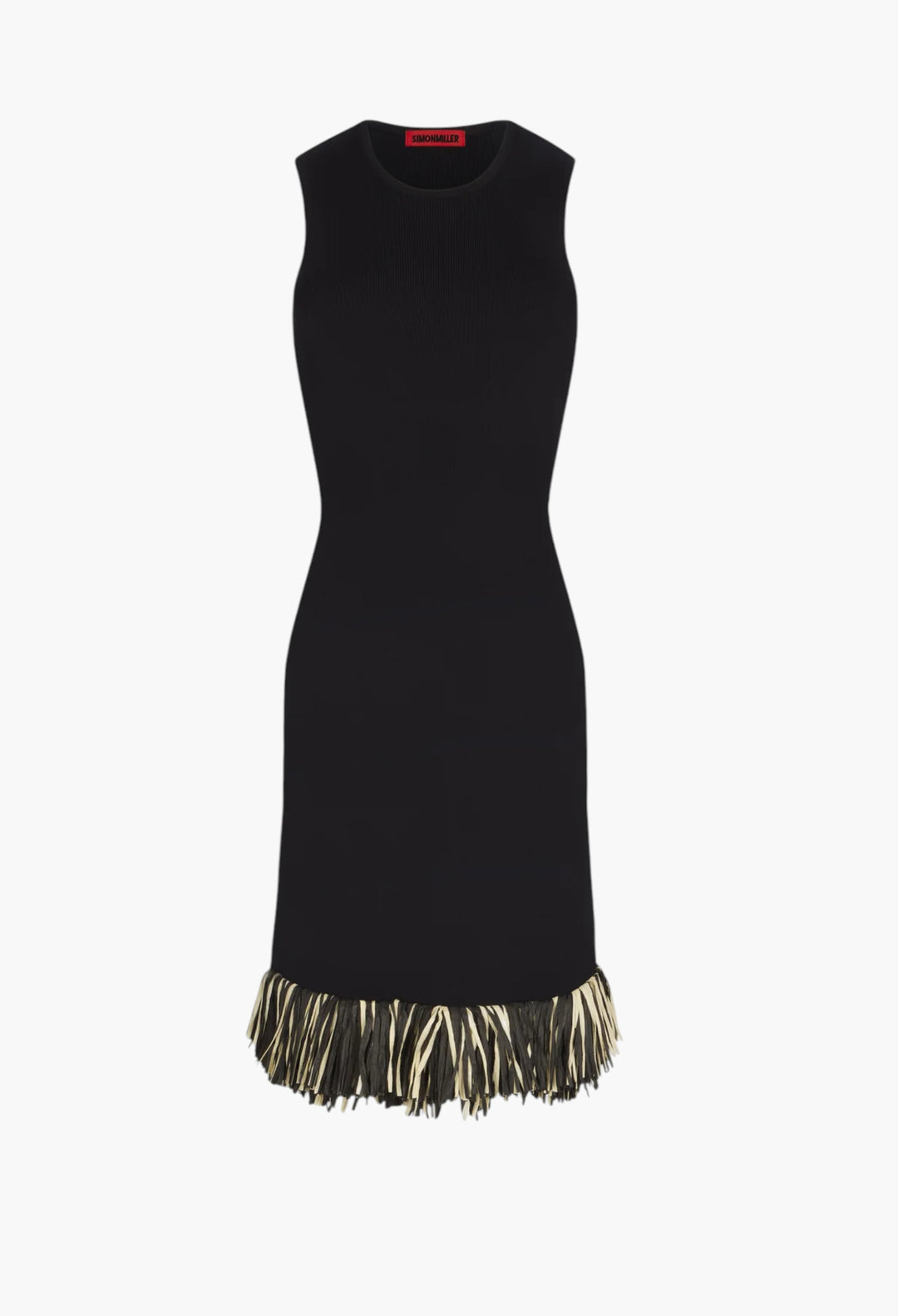 Black - Boa Rafia Midi Dress - GLAM MODA