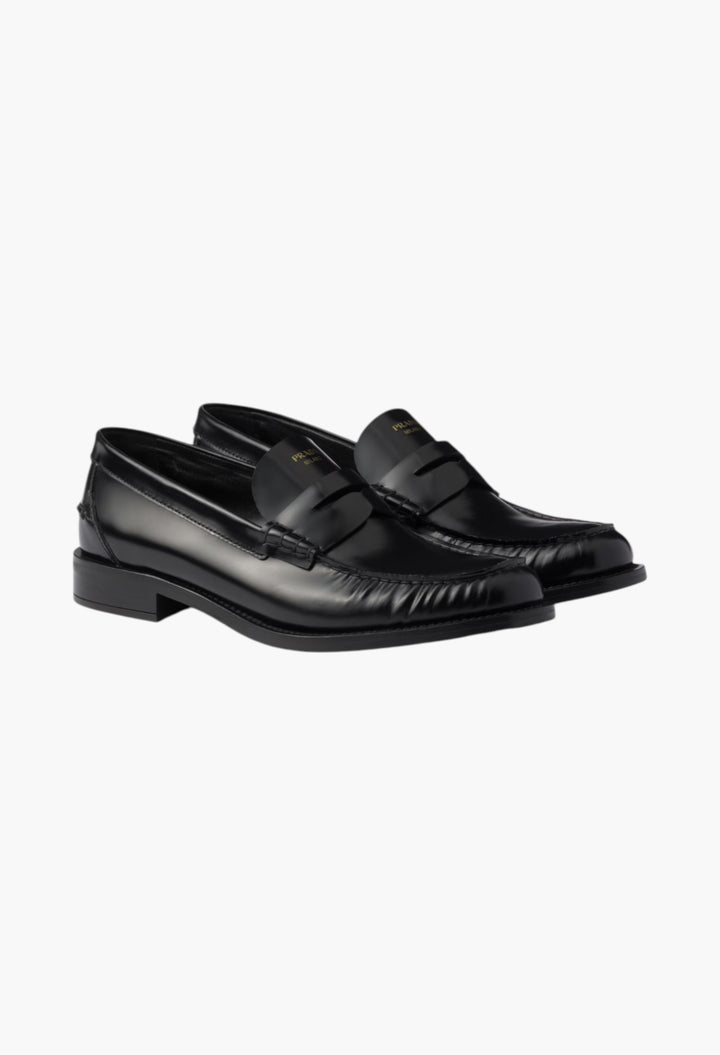 Black - Brushed Leather Loafers - GLAM MODA
