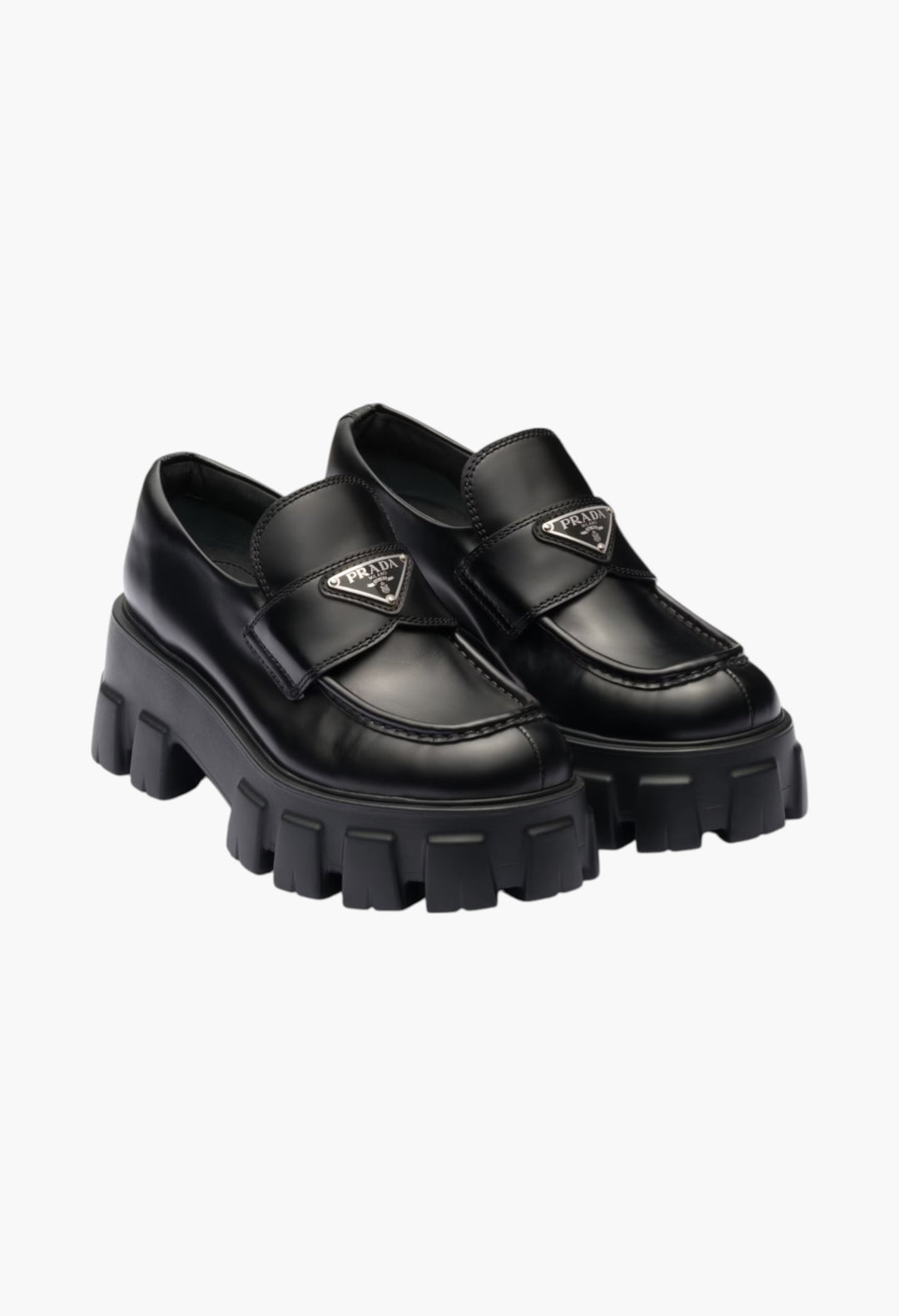 Black - Brushed Leather Monolith Loafers - GLAM MODA