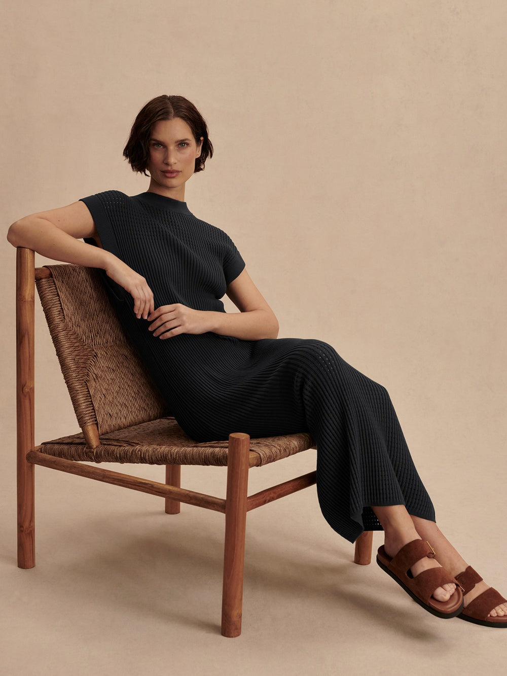 Black - Cheston Relaxed Knit Dress - GLAM MODA