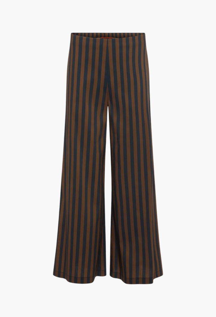 Black/Choco Brown Stripe - Toni Poplin Pant - GLAM MODA