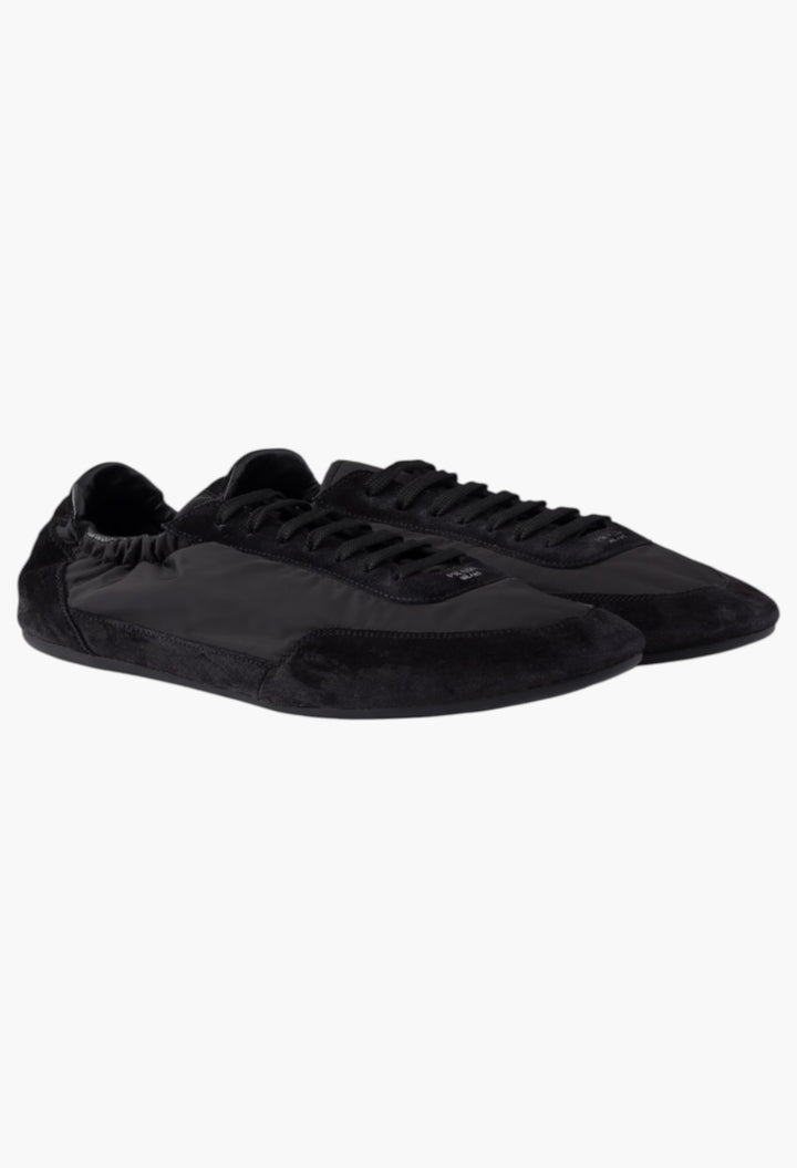 Black - Collapse Re-Nylon And Suede Sneakers - GLAM MODA