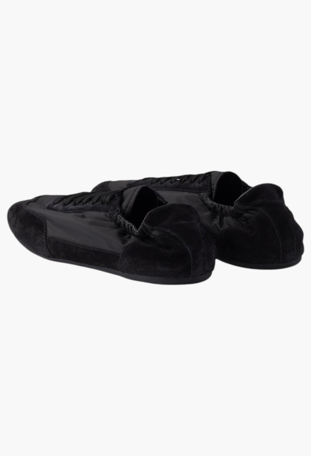 Black - Collapse Re-Nylon And Suede Sneakers - GLAM MODA