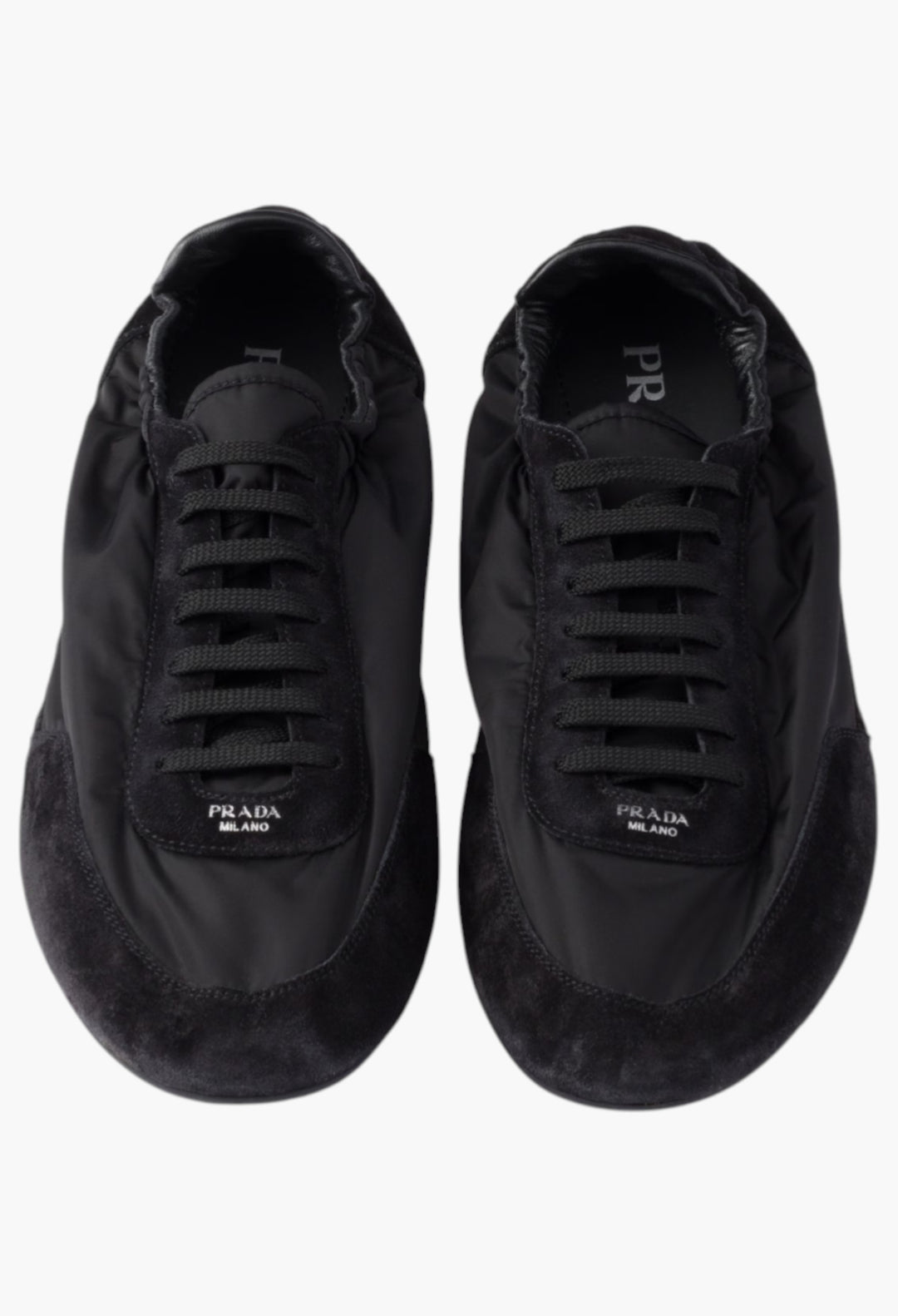 Black - Collapse Re-Nylon And Suede Sneakers - GLAM MODA