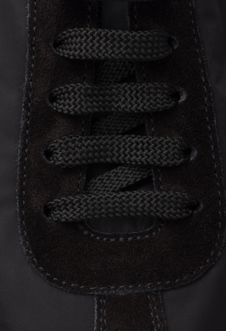 Black - Collapse Re-Nylon And Suede Sneakers With Metal Toecap - GLAM MODA