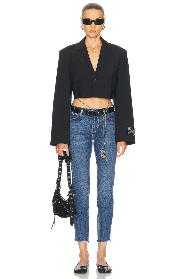 Black - Cropped Blazer - GLAM MODA