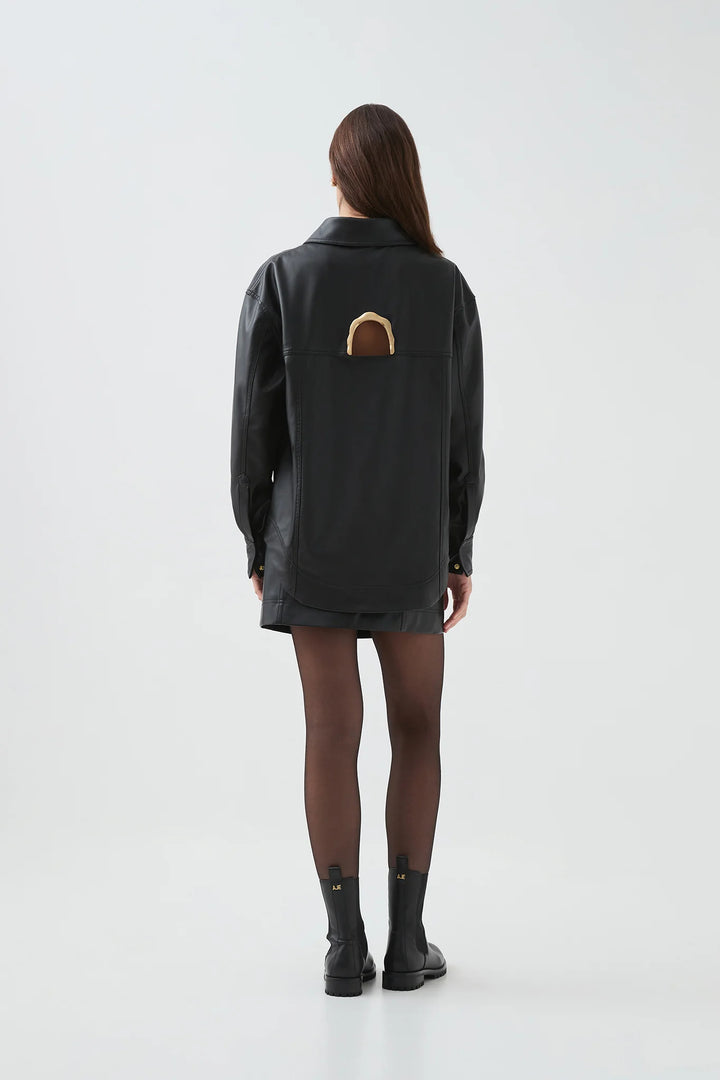 Black - Illusion Hardware Mini Skirt - GLAM MODA