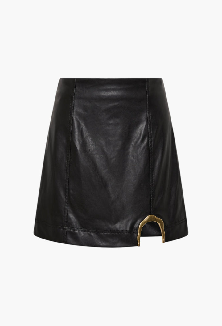 Black - Illusion Hardware Mini Skirt - GLAM MODA