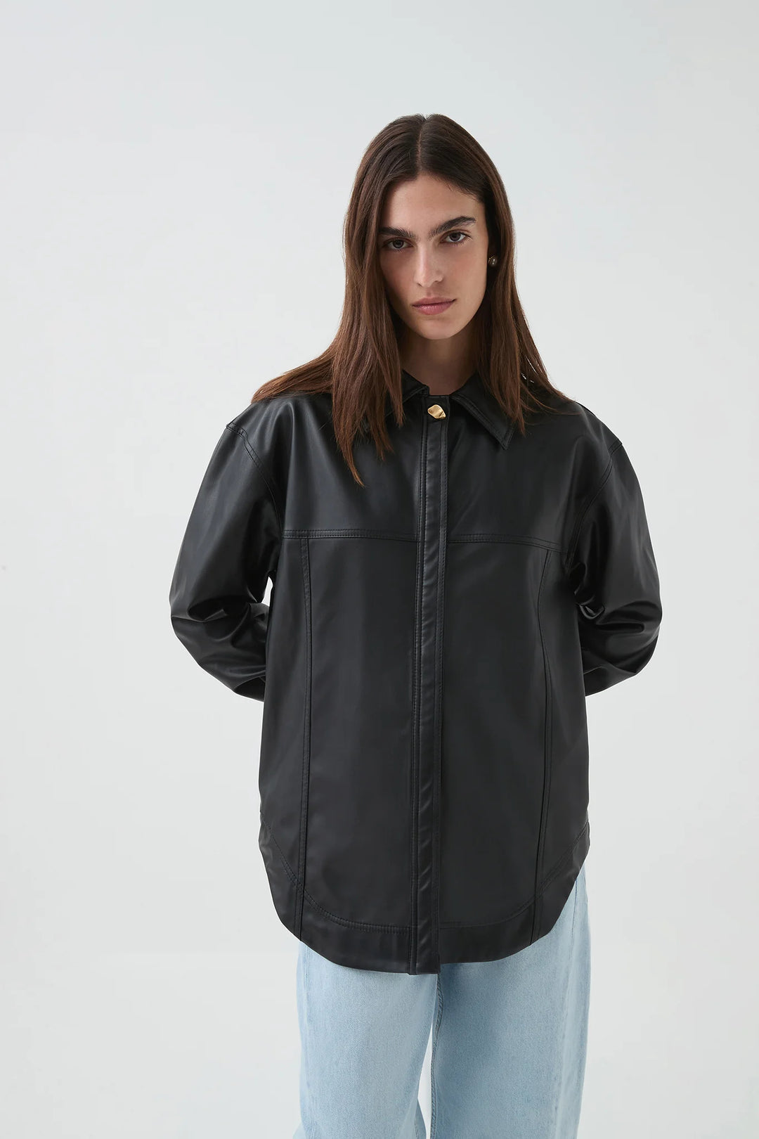 Black - Illusion Hardware Shirt - GLAM MODA