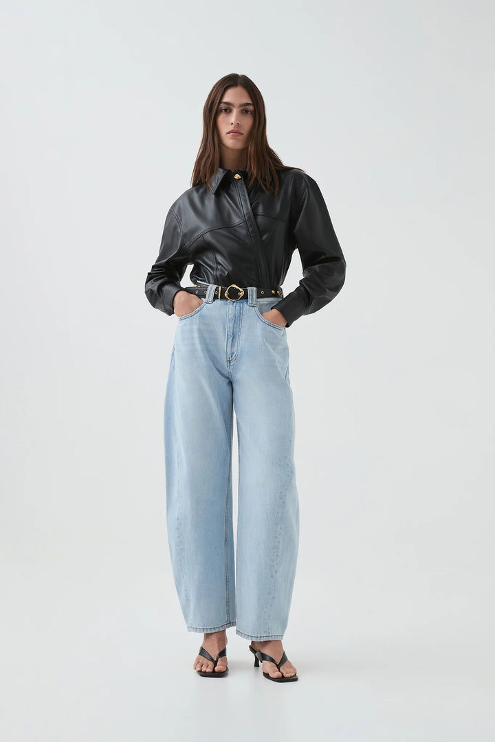 Black - Illusion Hardware Shirt - GLAM MODA