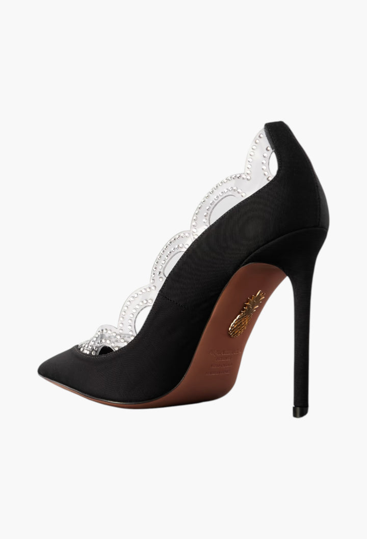 Black - Je T'Aime 105 Embellished PVC-Trimmed Grosgrain Pumps - GLAM MODA