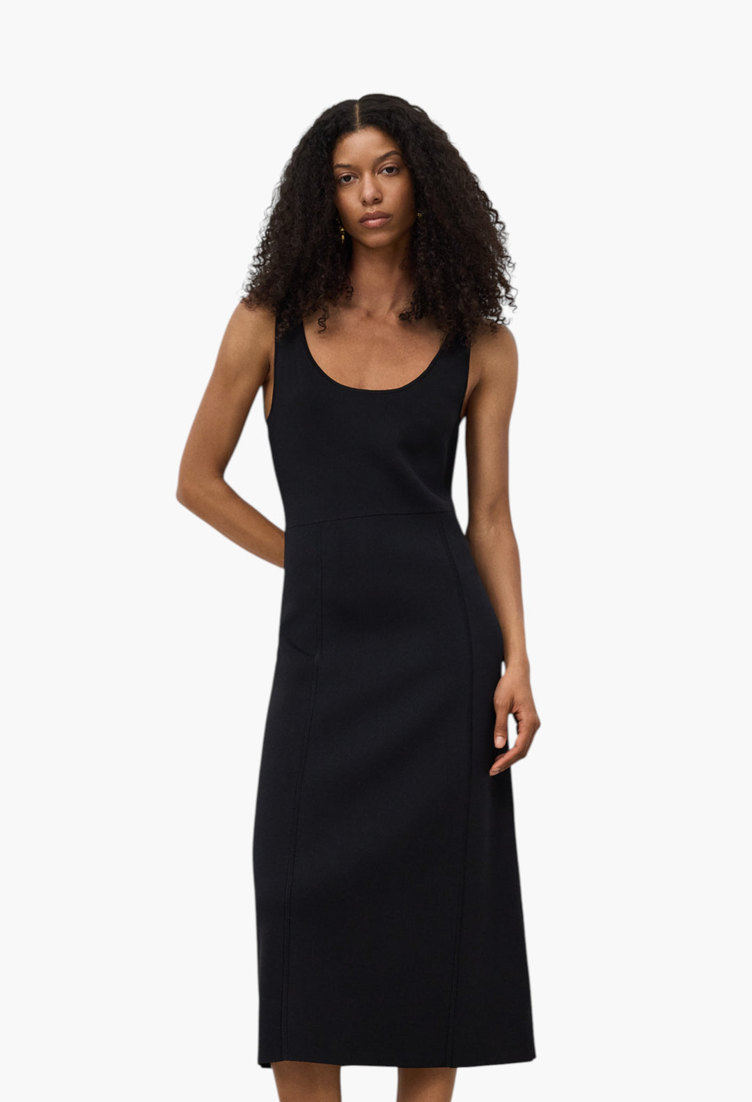 Black - Knit Midi Dress Woman - GLAM MODA
