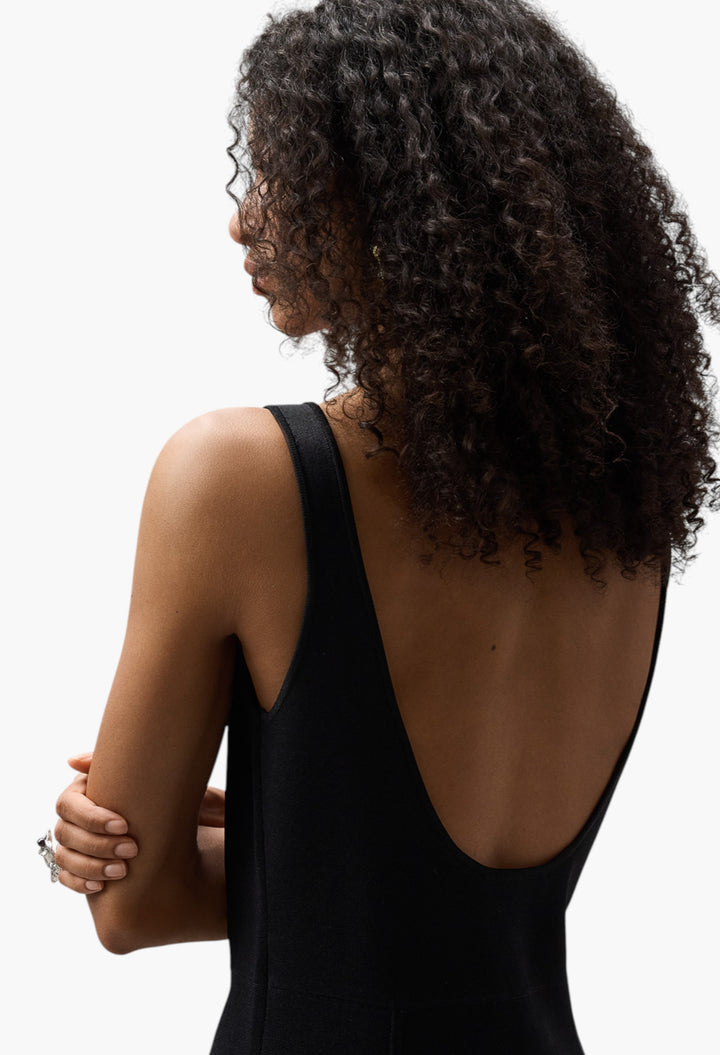 Black - Knit Midi Dress Woman - GLAM MODA