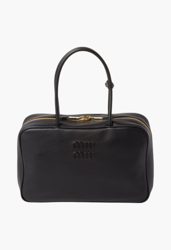 Black Large - Leather Beau bag - GLAM MODA