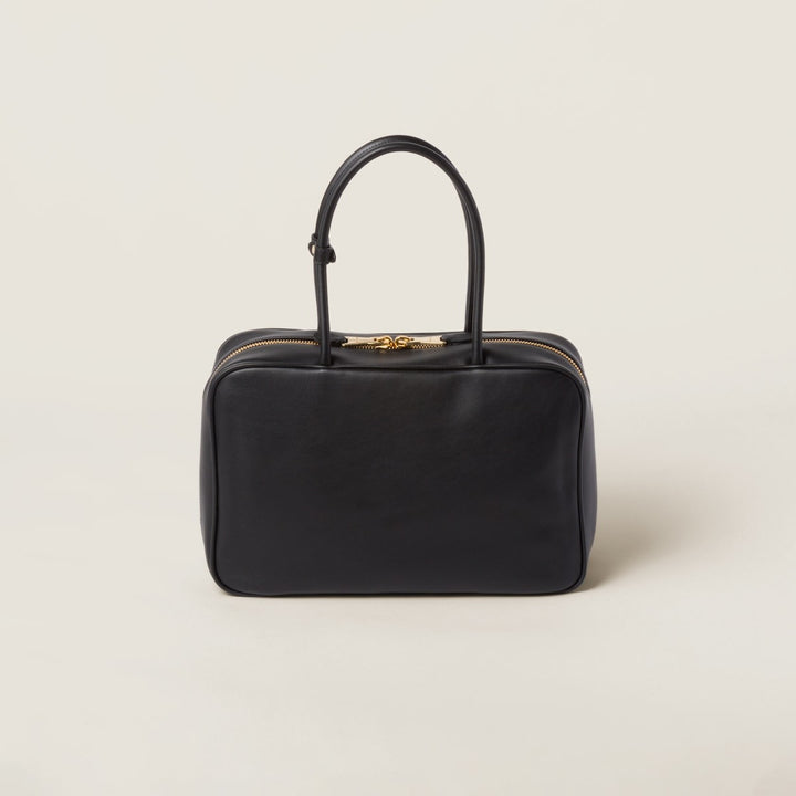 Black Large - Leather Beau bag - GLAM MODA