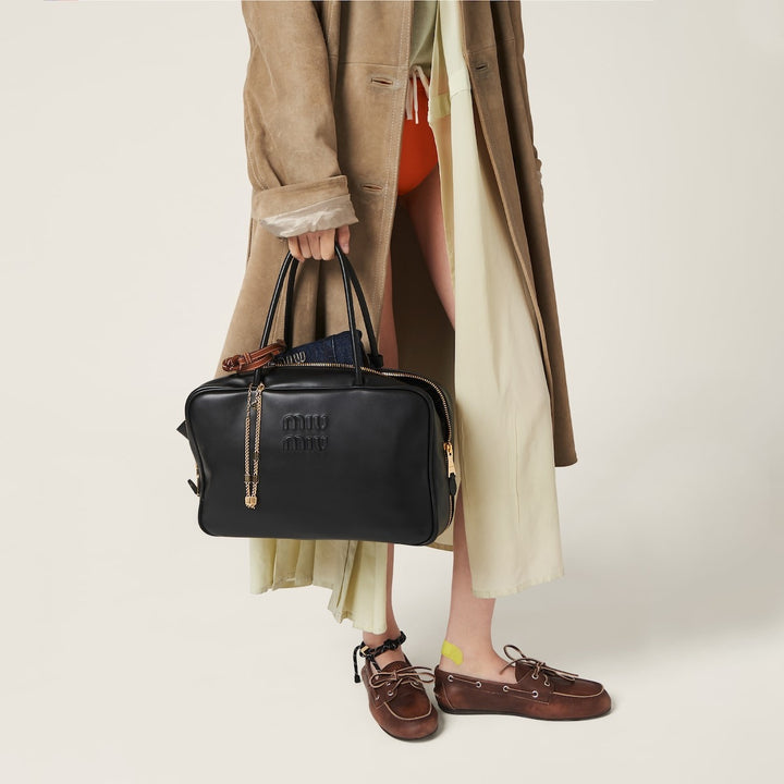 Black Large - Leather Beau bag - GLAM MODA