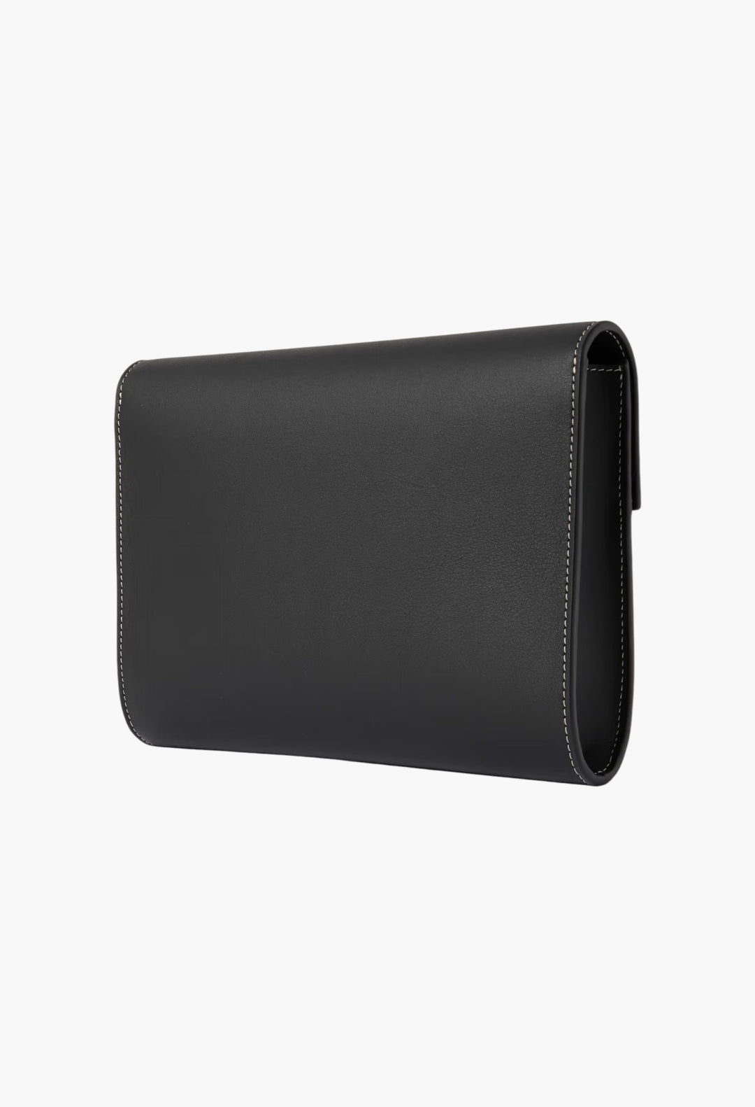 Black - Large Leather Clutch - GLAM MODA
