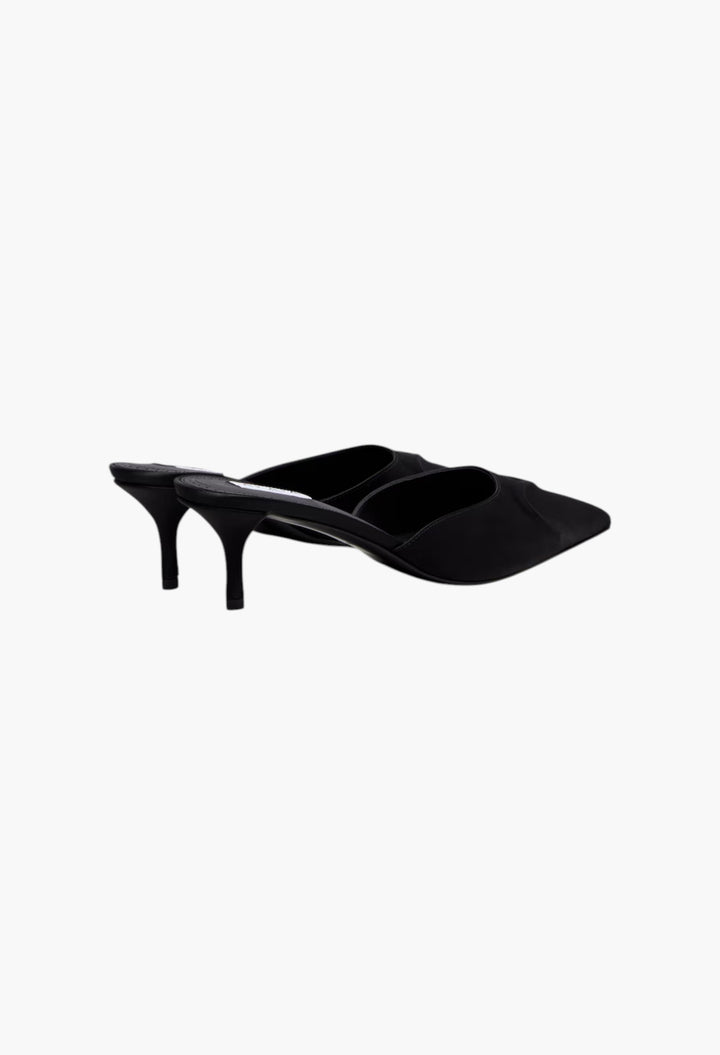 Black - Le Cœur 3D 55 Satin Mules - GLAM MODA