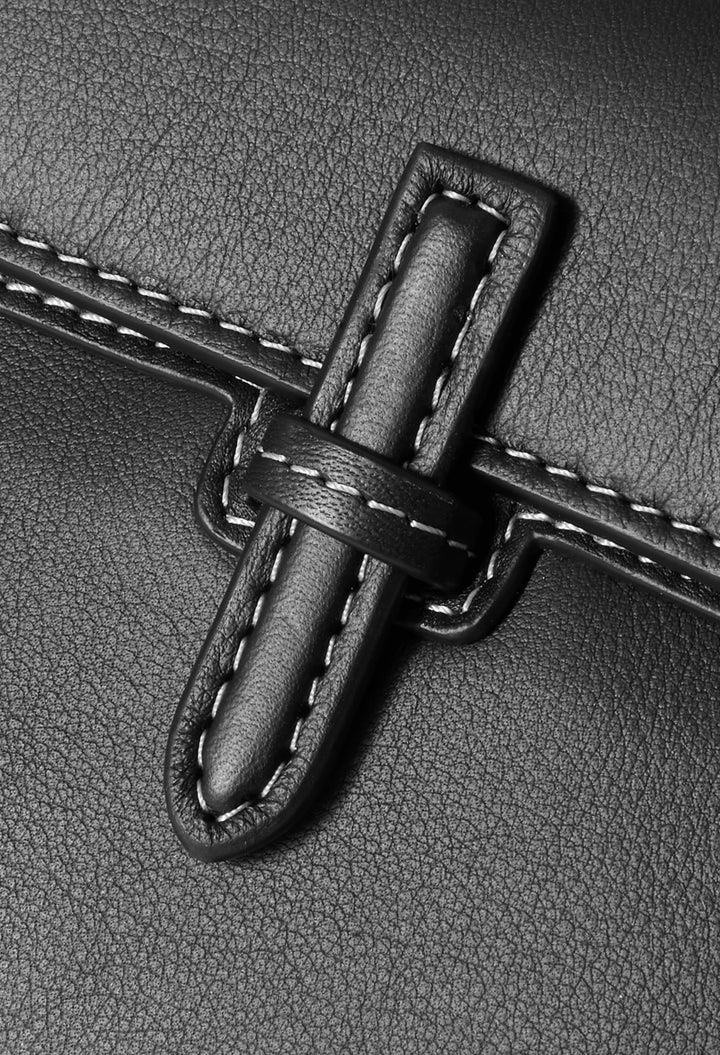 Black - Leather Clutch - GLAM MODA