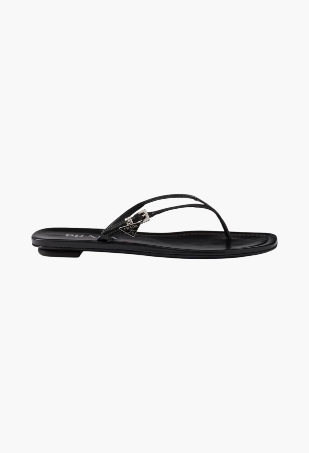 Black - Leather Thong Sandals - GLAM MODA