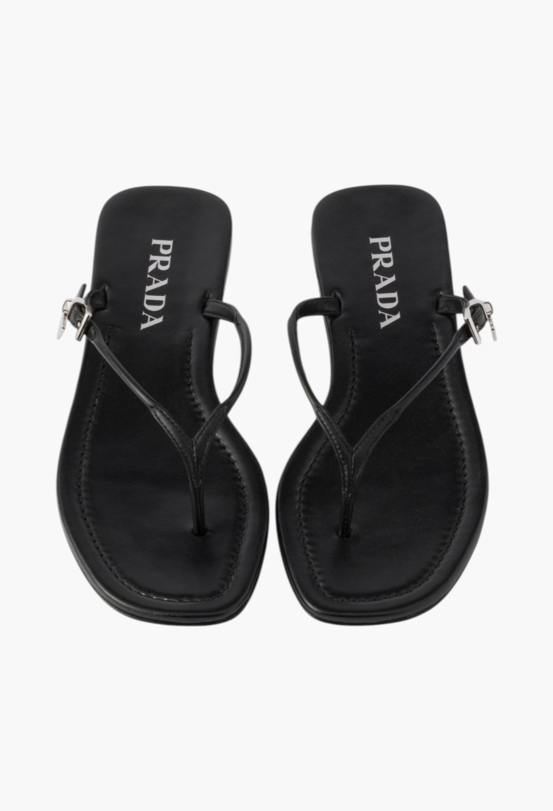 Black - Leather Thong Sandals - GLAM MODA