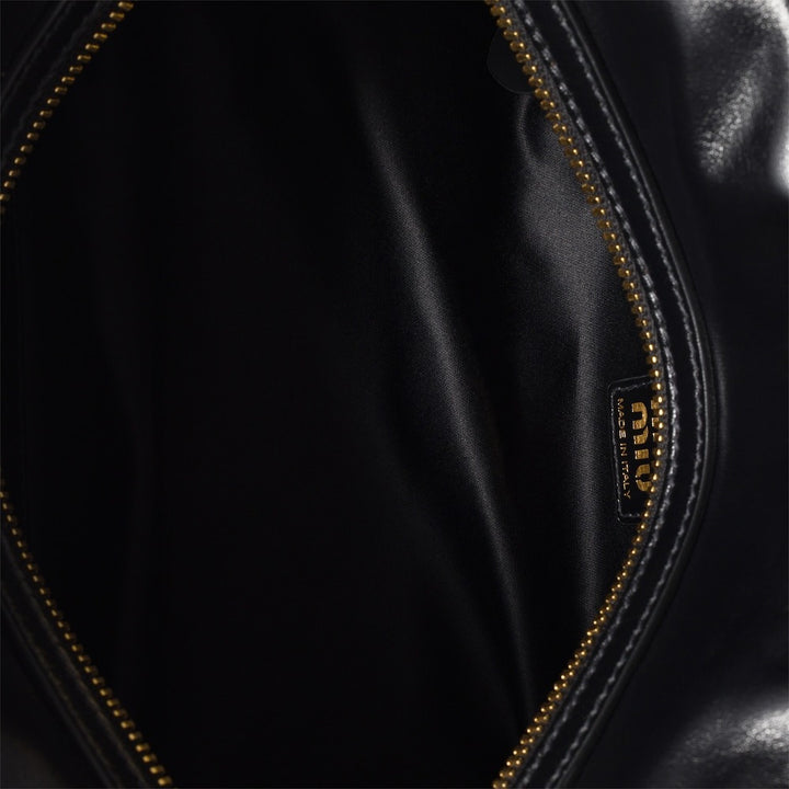 Black - Leather Top-Handle Bag - GLAM MODA