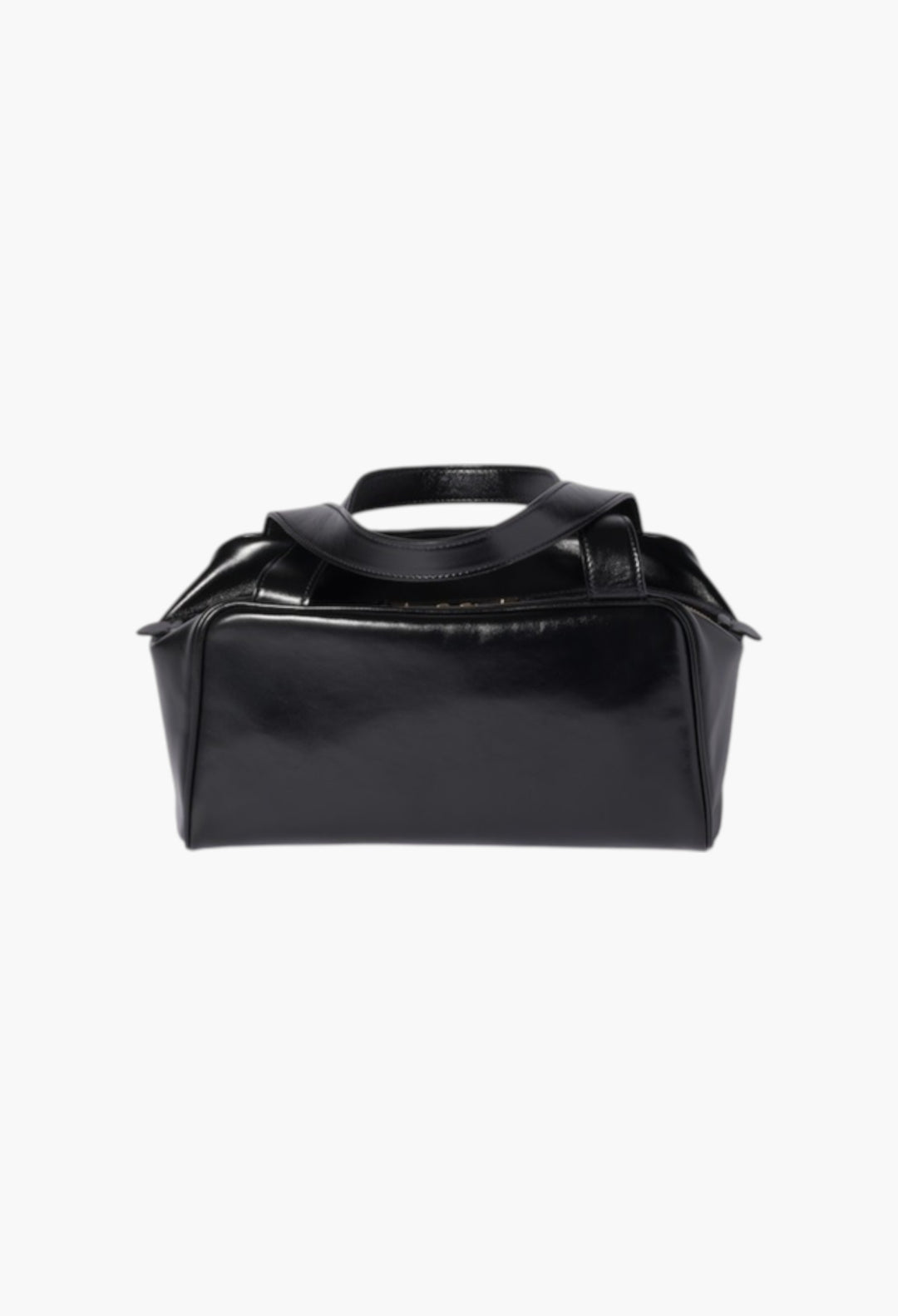 Black - Leather Top-Handle Bag - GLAM MODA