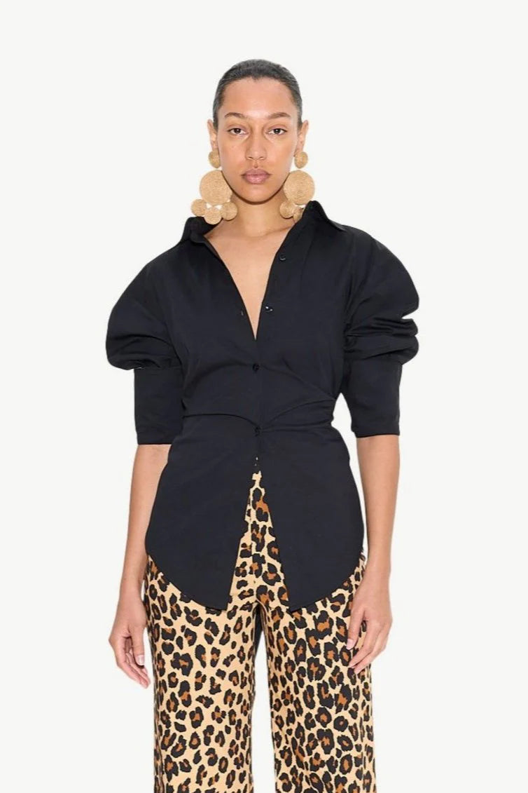 Black - Loch Poplin Button Up - GLAM MODA